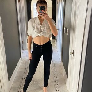 Agolde Black Mid-High Rise Skinny Jean